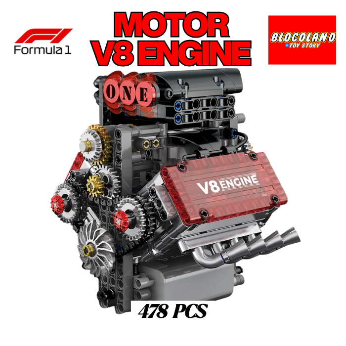 F1 Motor de Carro V8 ( 478 peças )